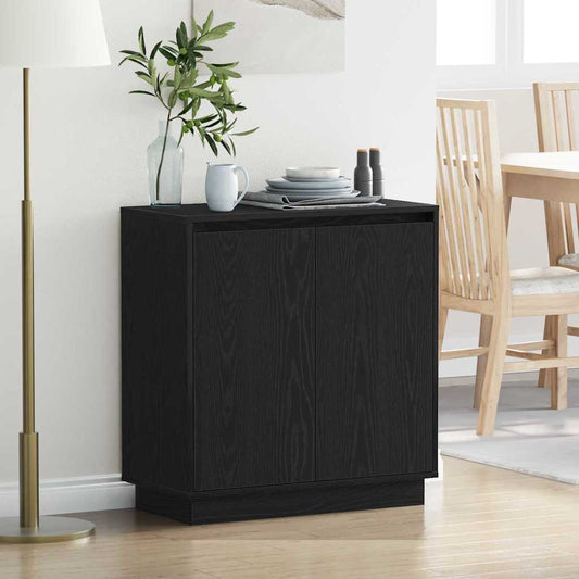 vidaXL Κομοδίνο Μαύρη Οξυά 71 x 34.5 x 75 εκ. Επεξεργασμένο ξύλο