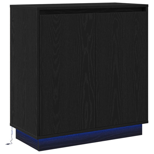 vidaXL Κομοδίνο Μαύρη Οξυά 71 x 34.5 x 75 εκ. Επεξεργασμένο ξύλο