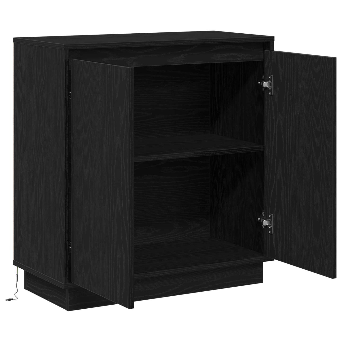 vidaXL Κομοδίνο Μαύρη Οξυά 71 x 34.5 x 75 εκ. Επεξεργασμένο ξύλο