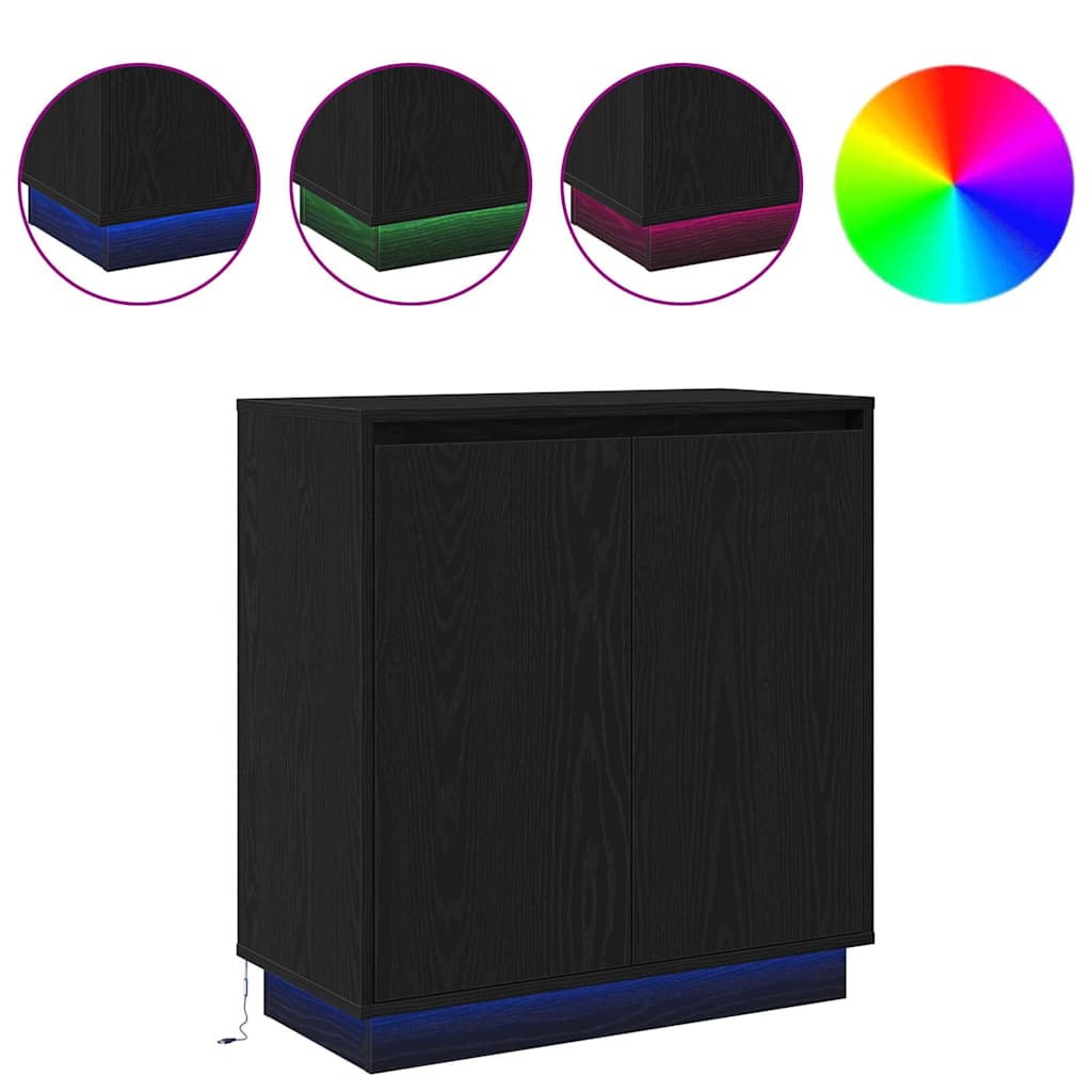 vidaXL Κομοδίνο Μαύρη Οξυά 71 x 34.5 x 75 εκ. Επεξεργασμένο ξύλο