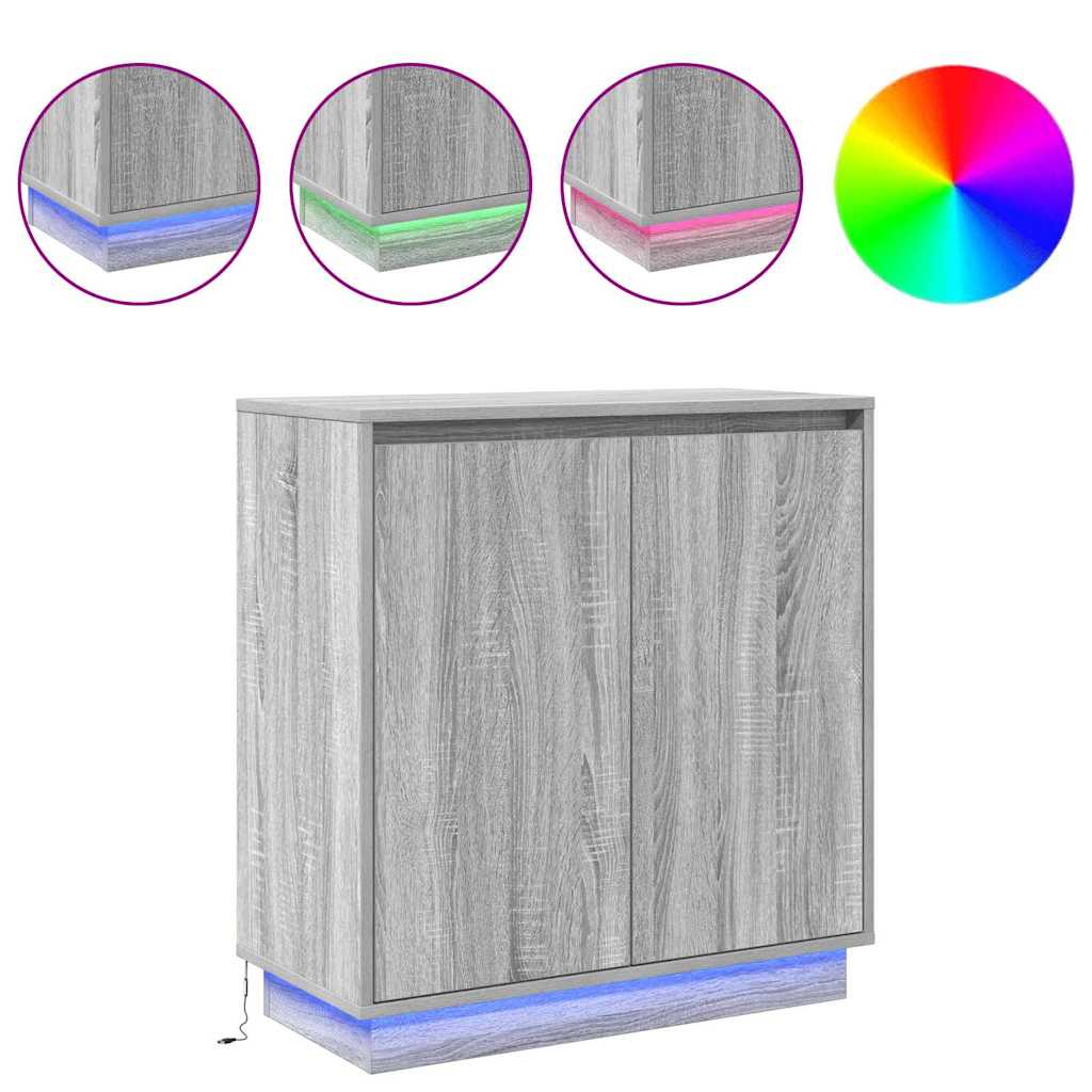 vidaXL Κομοδίνο Γκρίζο Σονομα 71 x 34.5 x 75 εκ. Επεξεργασμένο ξύλο