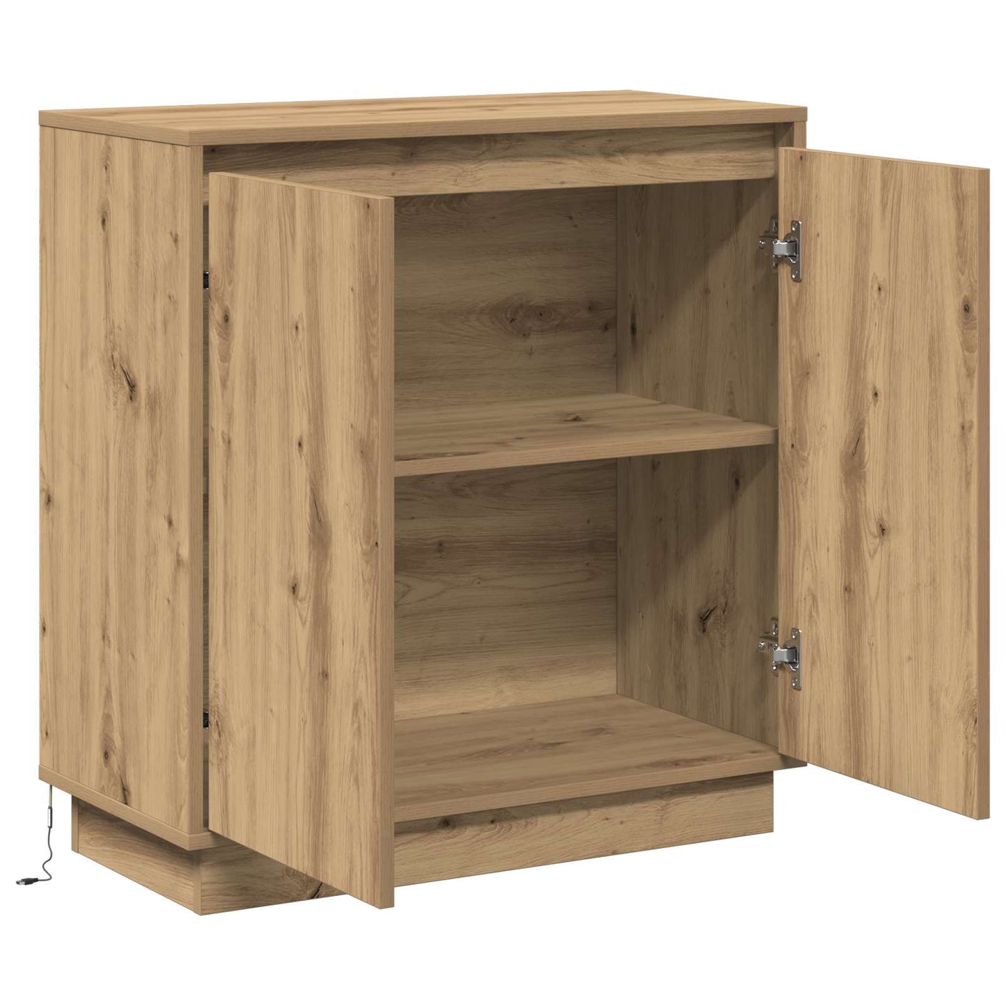 vidaXL Πλευρικό Τραπέζι LED Artisan Δρυς 71 x 34,5 x 75 εκ.