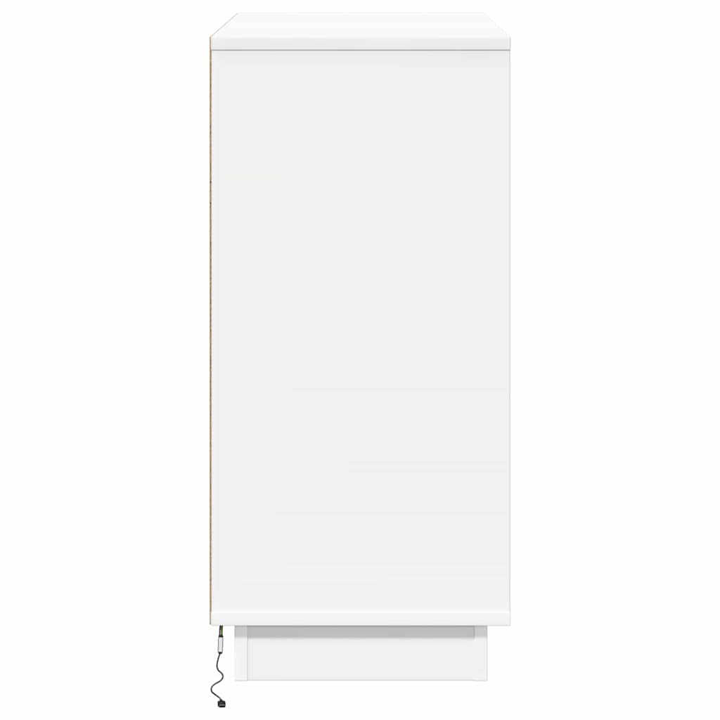vidaXL Πλαϊνό Γραφείο με LED Λευκό 71 x 34.5 x 75 εκ.