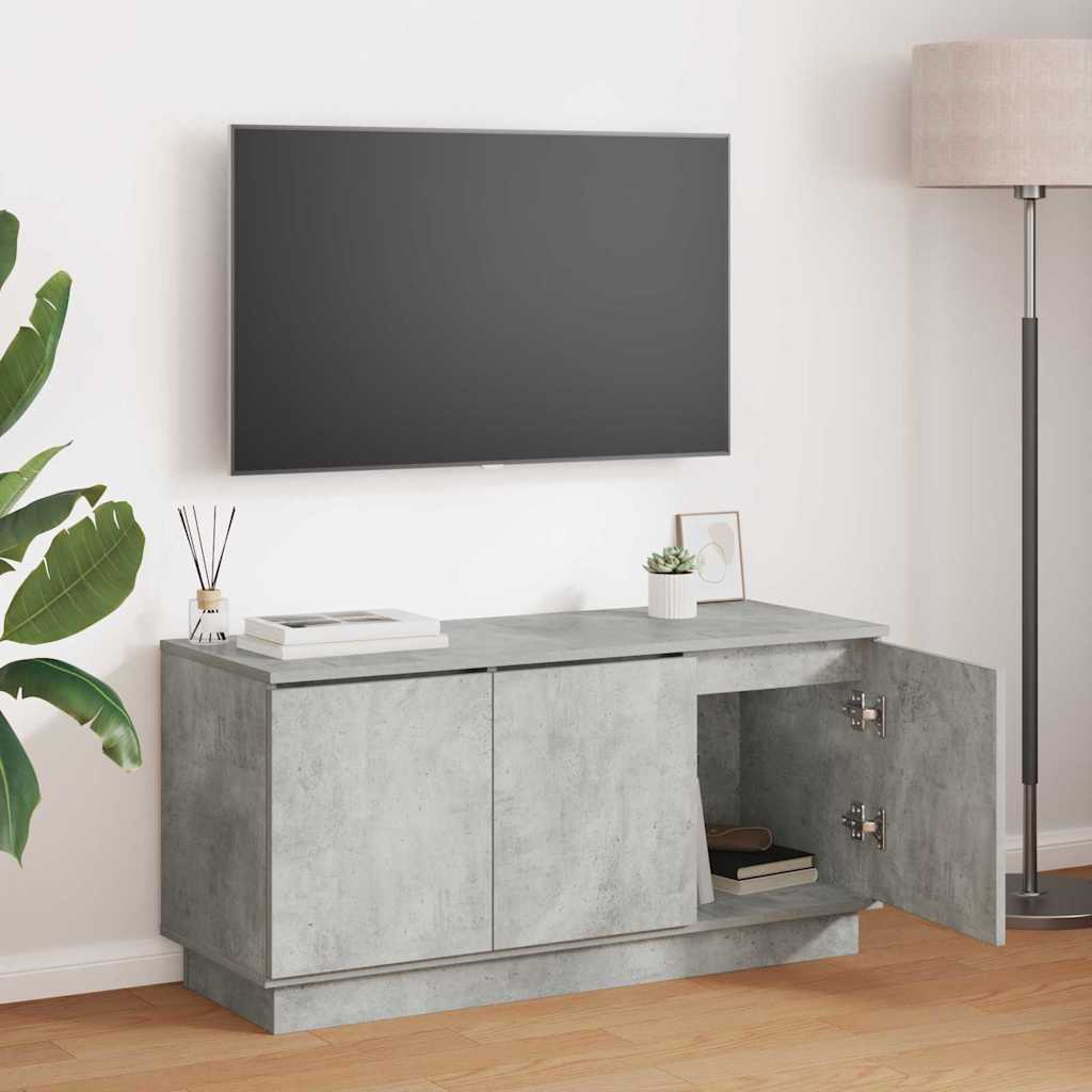 vidaXL Ντουλάπι TV 100 x 38 x 49 εκ. Σκυρόδεμα Γκρι Επεξεργασμένο Ξύλο