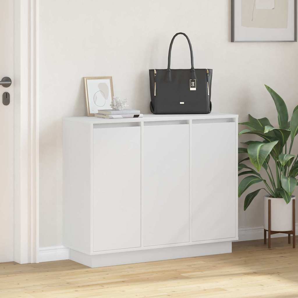 vidaXL Πλευρικό Τραπέζι LED Λευκό 90 x 32 x 75 εκ. Επεξεργασμένο ξύλο