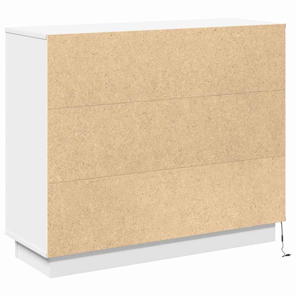 vidaXL Κομοδίνο με ράφι Λευκό 90 x 32 x 75 εκ Επεξεργασμένο ξύλο