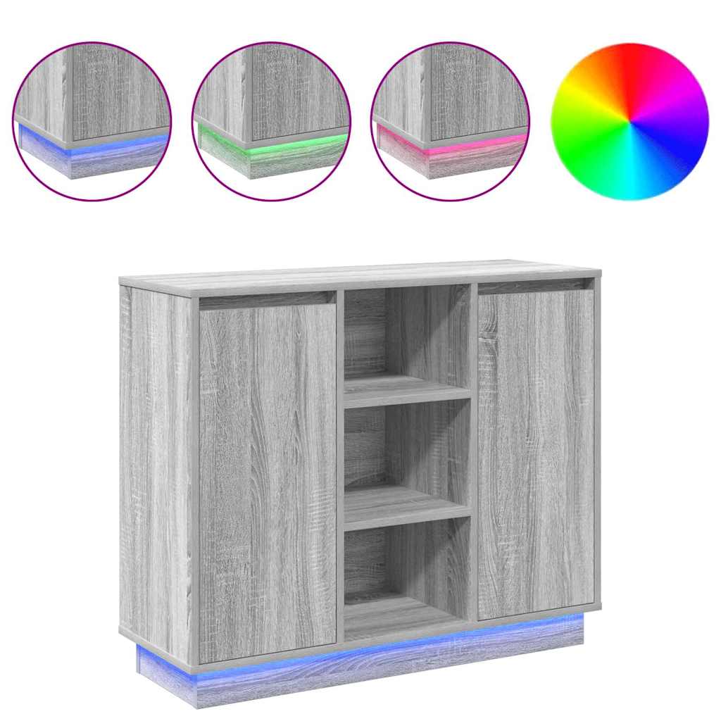 vidaXL Κομοδίνο Γκρίζο Σονομα 90 x 32 x 75 εκ Επεξεργασμένο ξύλο