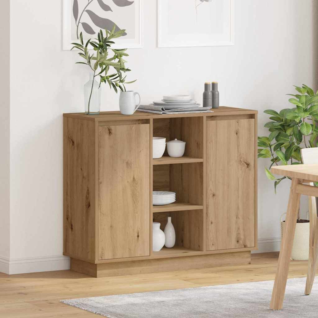 vidaXL Κομοδίνο με ράφι Artisan Oak 90 x 32 x 75 εκ Επεξεργασμένο ξύλο