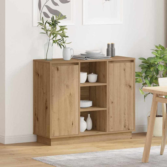 vidaXL Κομοδίνο με ράφι Artisan Oak 90 x 32 x 75 εκ Επεξεργασμένο ξύλο