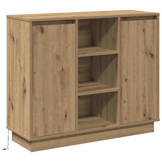 vidaXL Κομοδίνο με ράφι Artisan Oak 90 x 32 x 75 εκ Επεξεργασμένο ξύλο