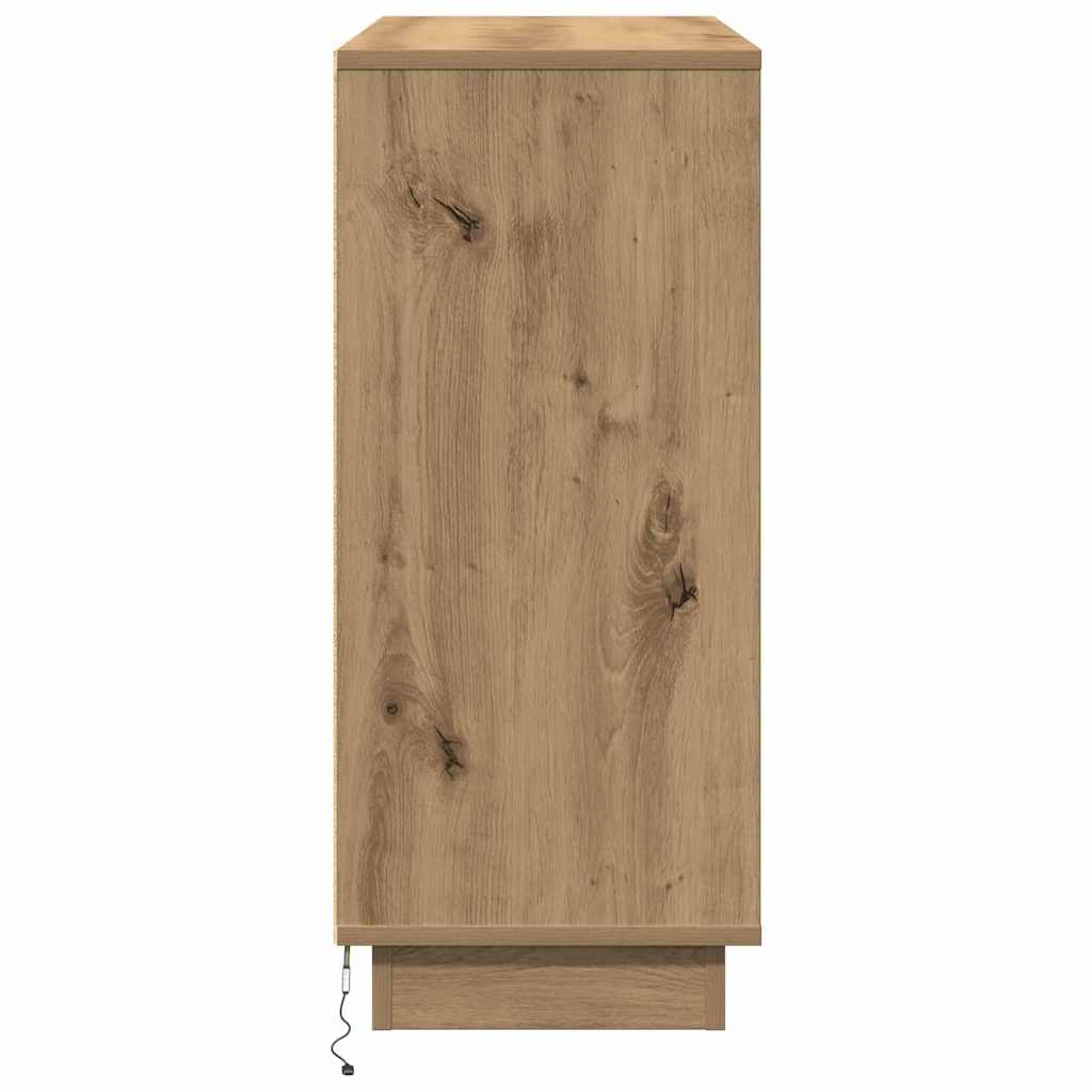 vidaXL Κομοδίνο με ράφι Artisan Oak 90 x 32 x 75 εκ Επεξεργασμένο ξύλο