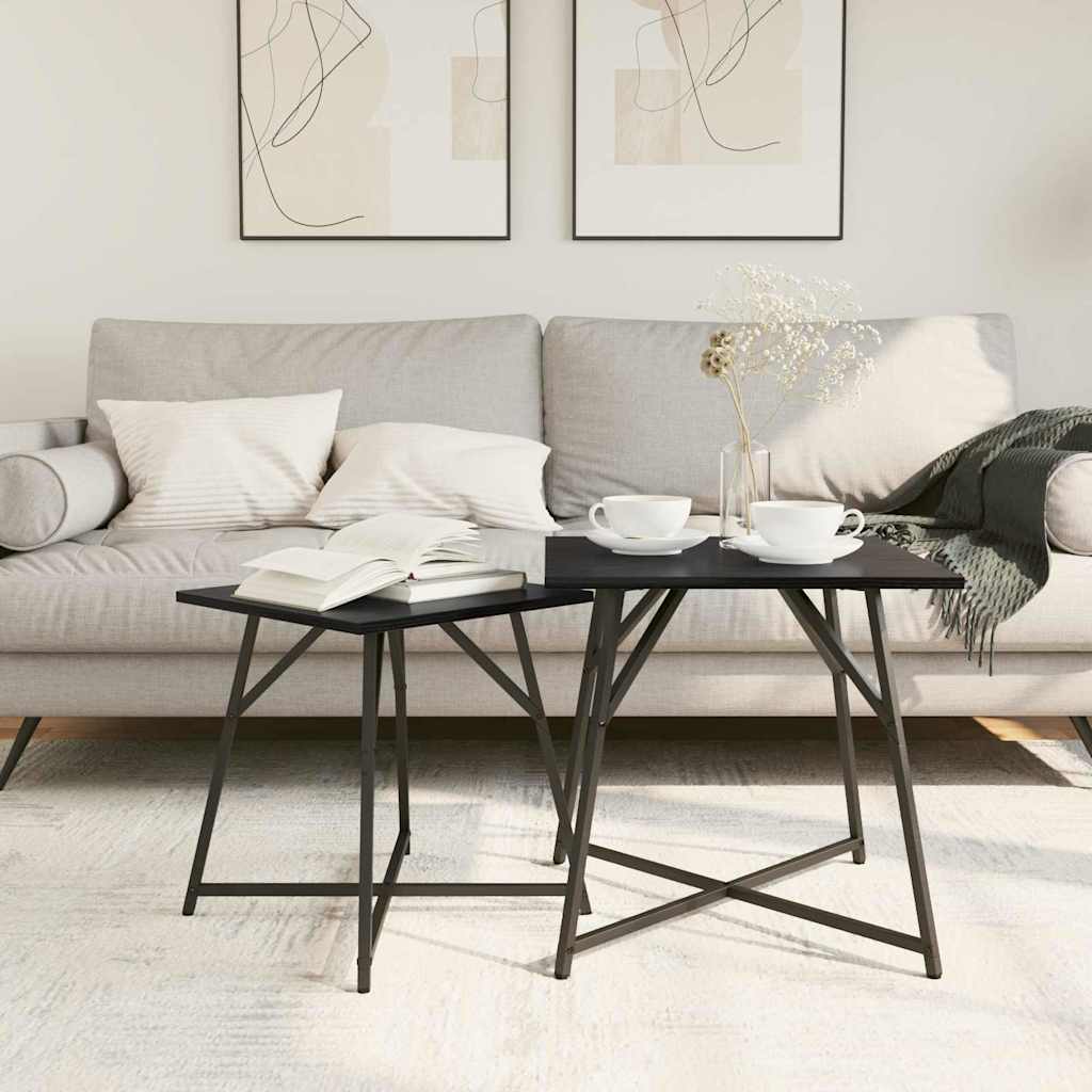 vidaXL Σετ βοηθητικά τραπεζάκια 2 pcs Μαύρη δρυς 50 x 50 x 50 cm