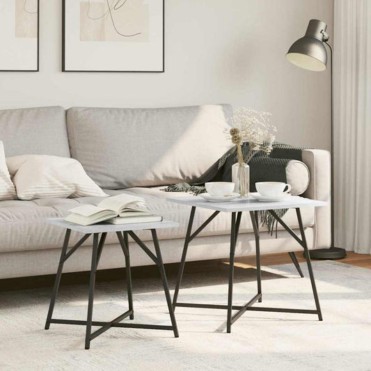 vidaXL Σετ βοηθητικά τραπεζάκια 2 pcs Γκρι σονόμα και Μαύρο