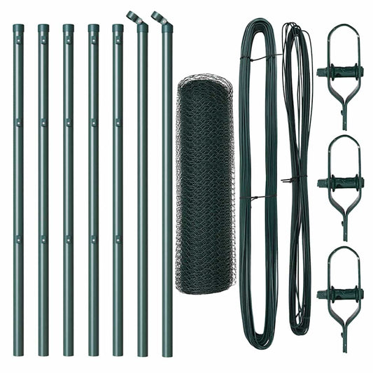 Φράχτης vidaXL Εξαγωνικός Πράσινος 0.5x10 μ Ατσάλι