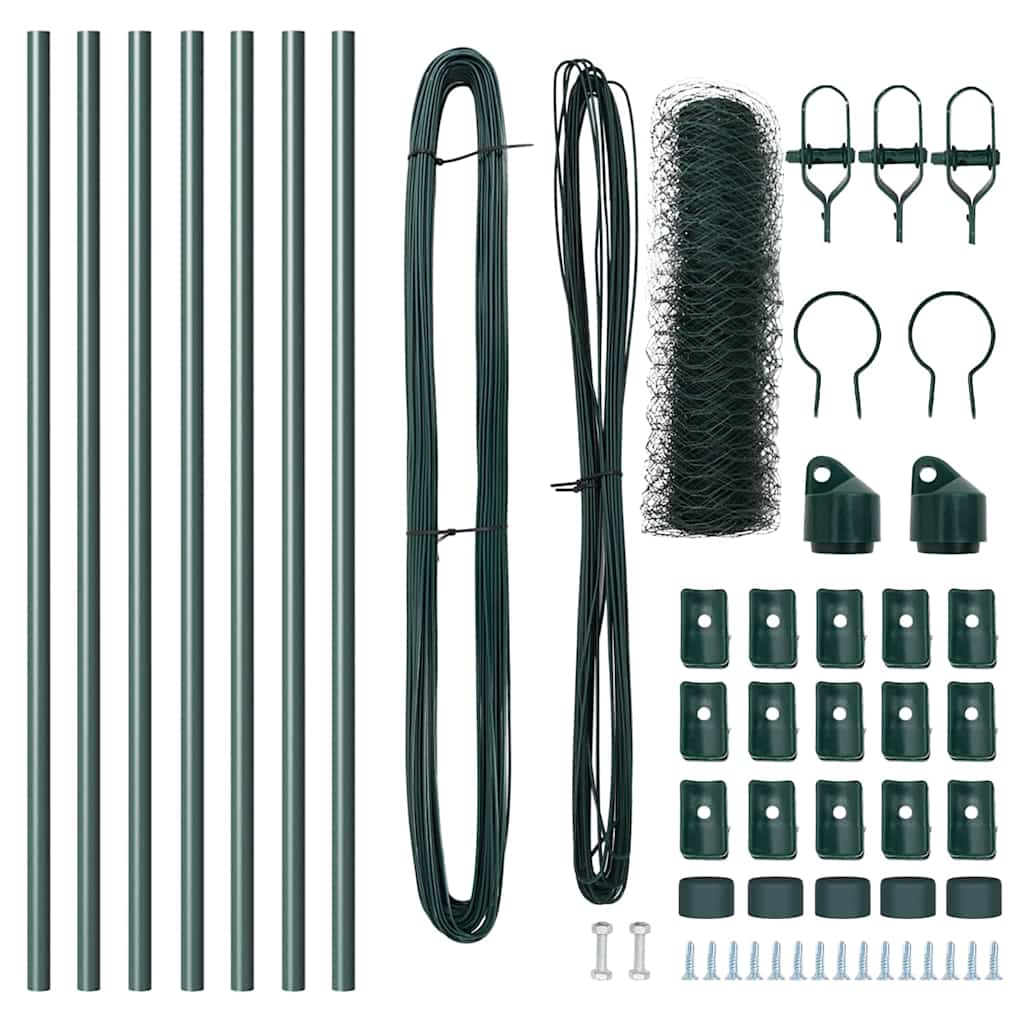 Hexagon Φράκτης vidaXL Πράσινος 0.5x10 μ Χάλυβας