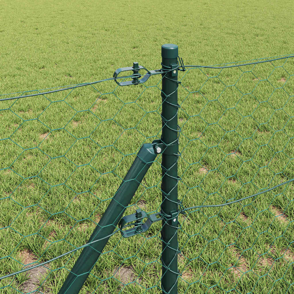 vidaXL Φράχτης με Στήλες. Πράσινο 0.6 x 10 μ Ατσάλι με επικάλυψη PVC