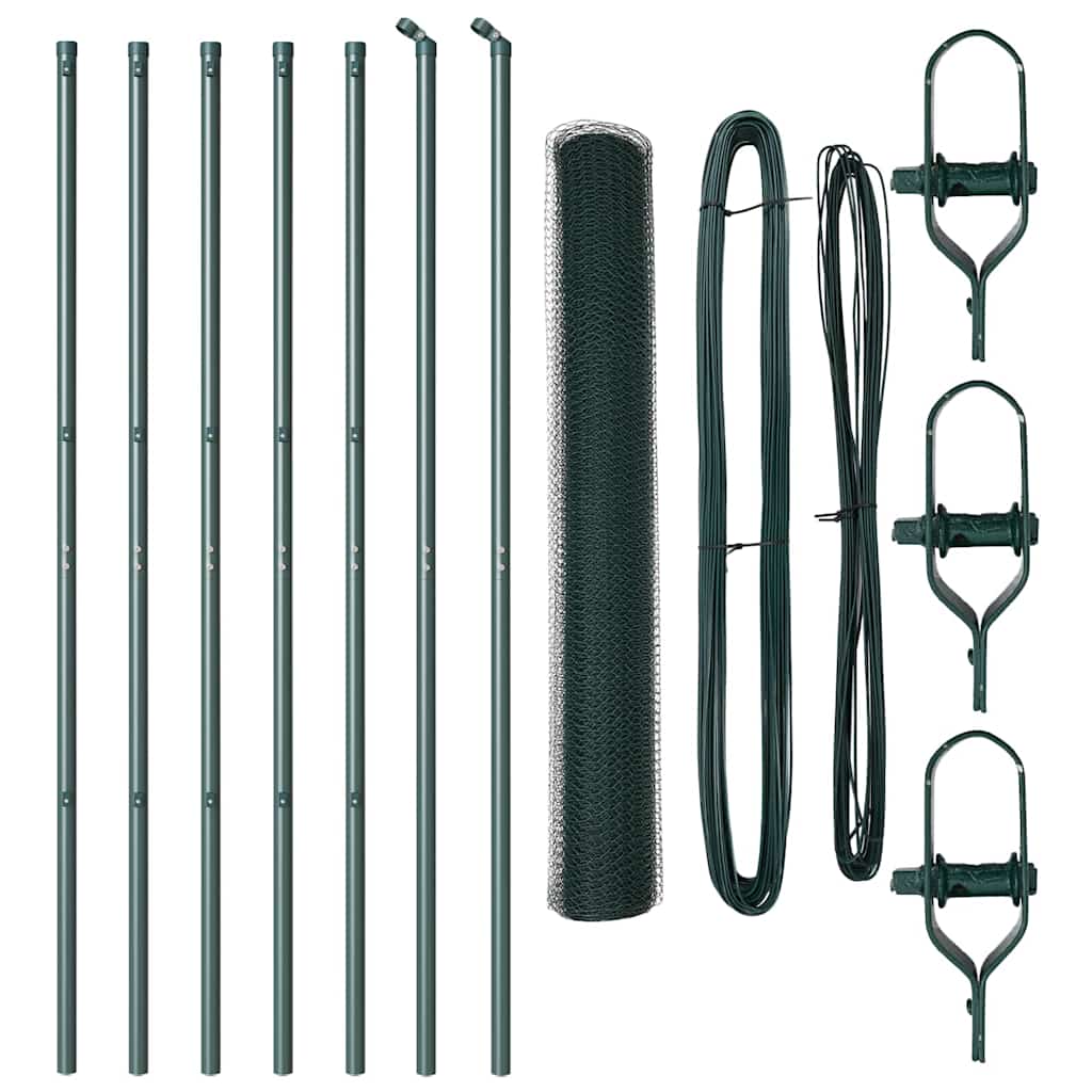 vidaXL Εξάγωνος Φράχτης Πράσινος 1x10 μ Χάλυβας