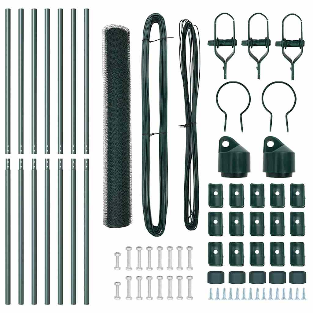 vidaXL Εξάγωνος Φράχτης Πράσινος 1x10 μ Χάλυβας