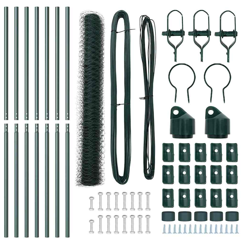 vidaXL Περίφραξη Εξαγώνου Πράσινη 1x10 μ Χάλυβας