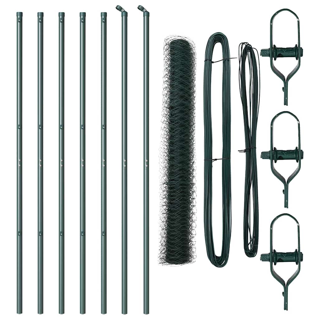 vidaXL Εξάγωνος Φράκτης Πράσινος 1.4x10 μ Χάλυβας