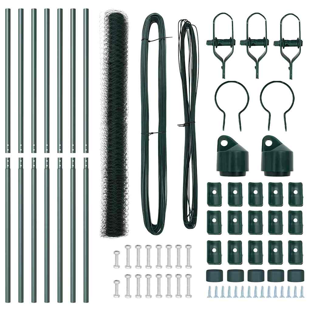 vidaXL Εξάγωνη Περίφραξη Πράσινη 1.5x10 μ Χάλυβας