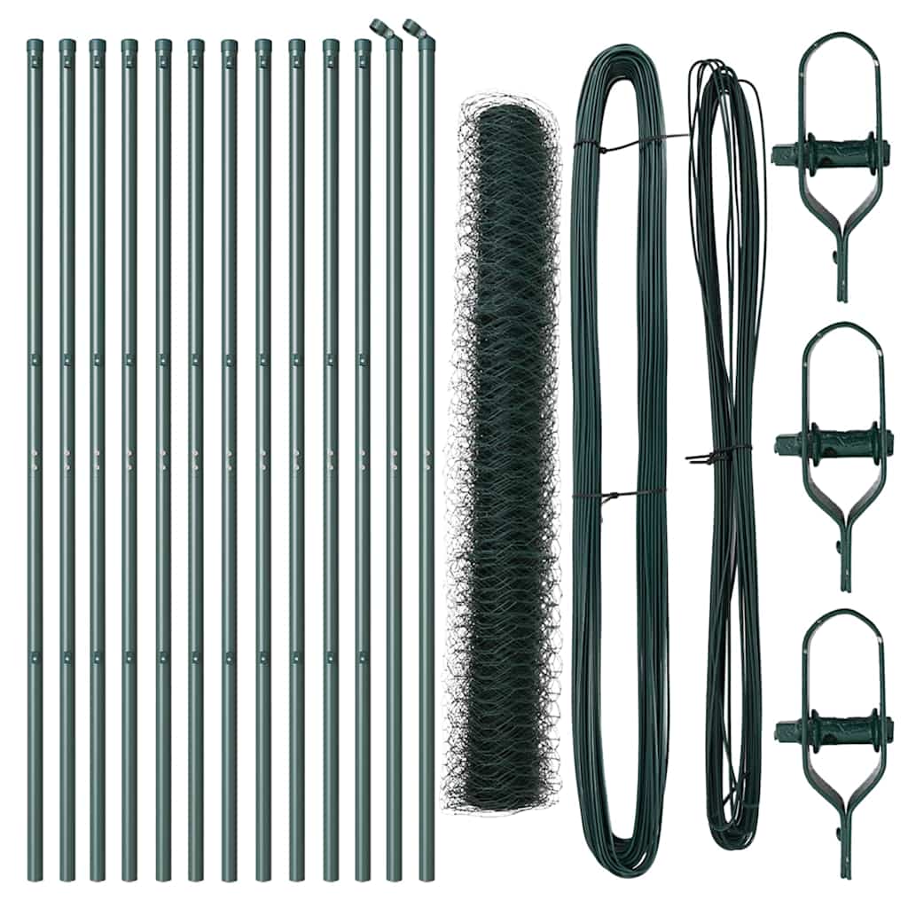 vidaXL Περίφραξη Εξάγωνου Πράσινο 1.4x25 μ Χάλυβρας