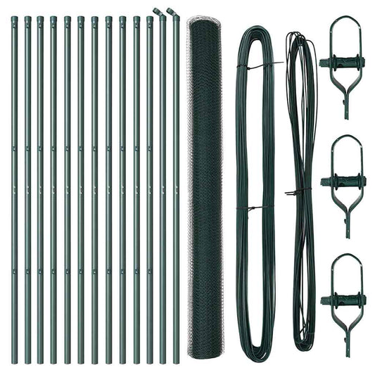 vidaXL Εξάγωνος Φράχτης Πράσινος 1.6x25 μ Χάλυβας