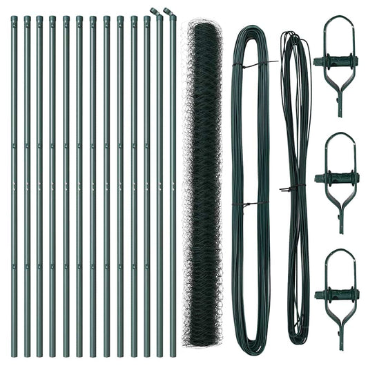 vidaXL Εξαγωνικός Φράχτης Πράσινος 1.6x25 μ Χάλυβας