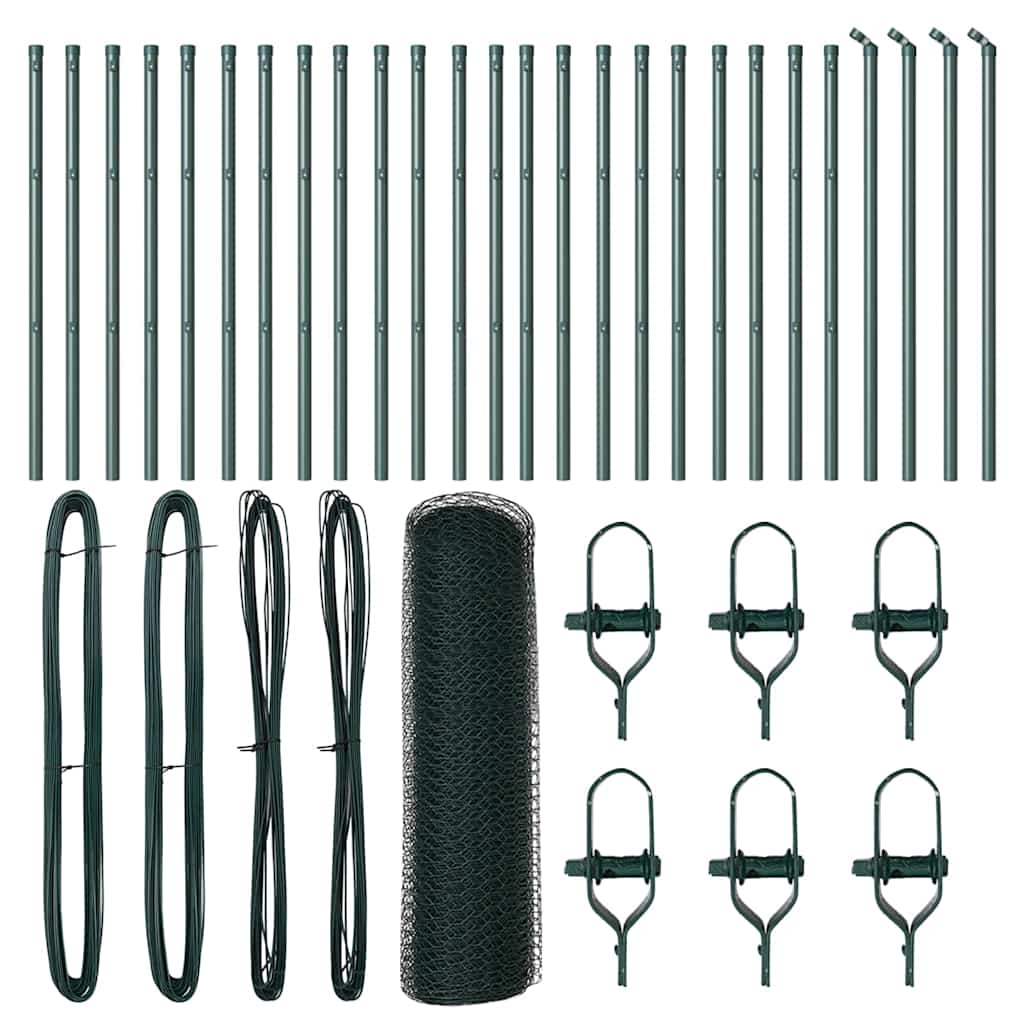 vidaXL Hexagon Fence Πράσινος 0.4x50 μ Χάλυβας