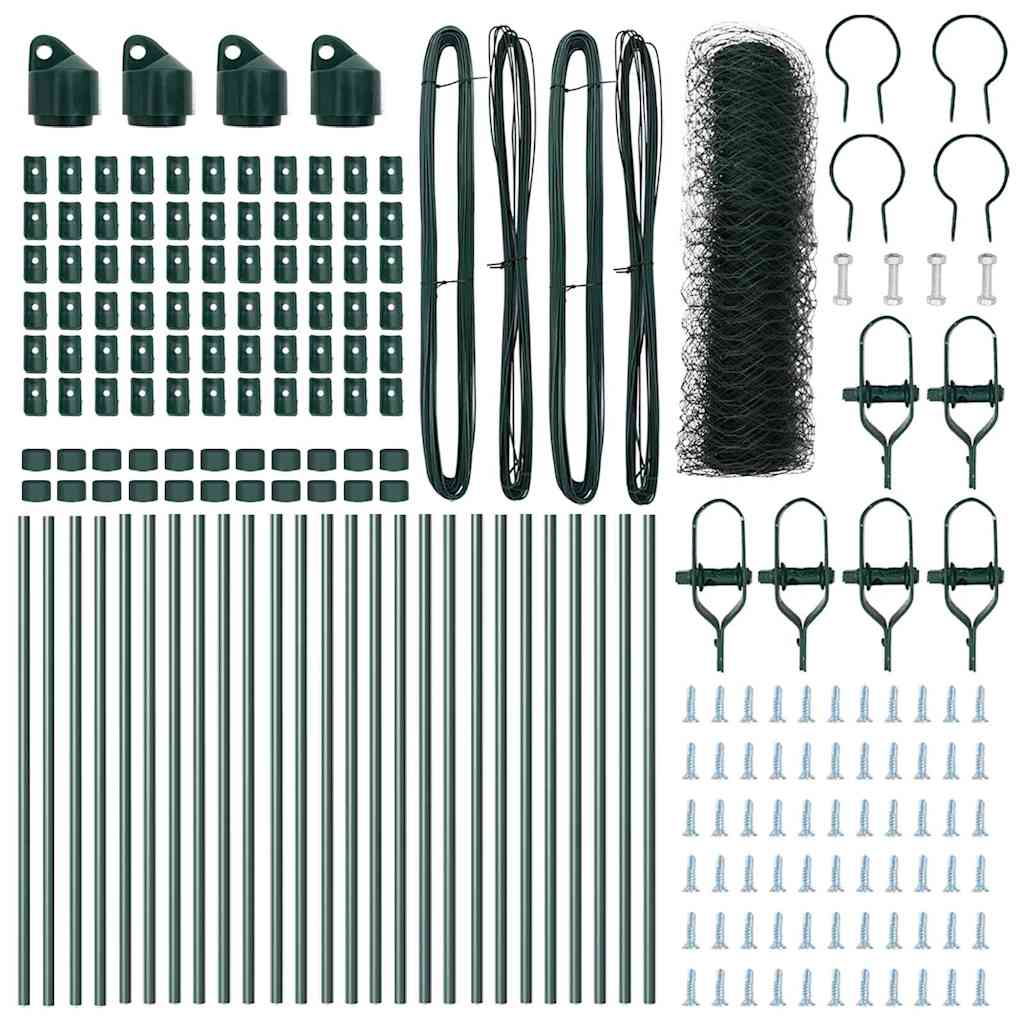 Φράχτης vidaXL Εξάγωνος Πράσινος 0.5x50 μ Ατσάλι