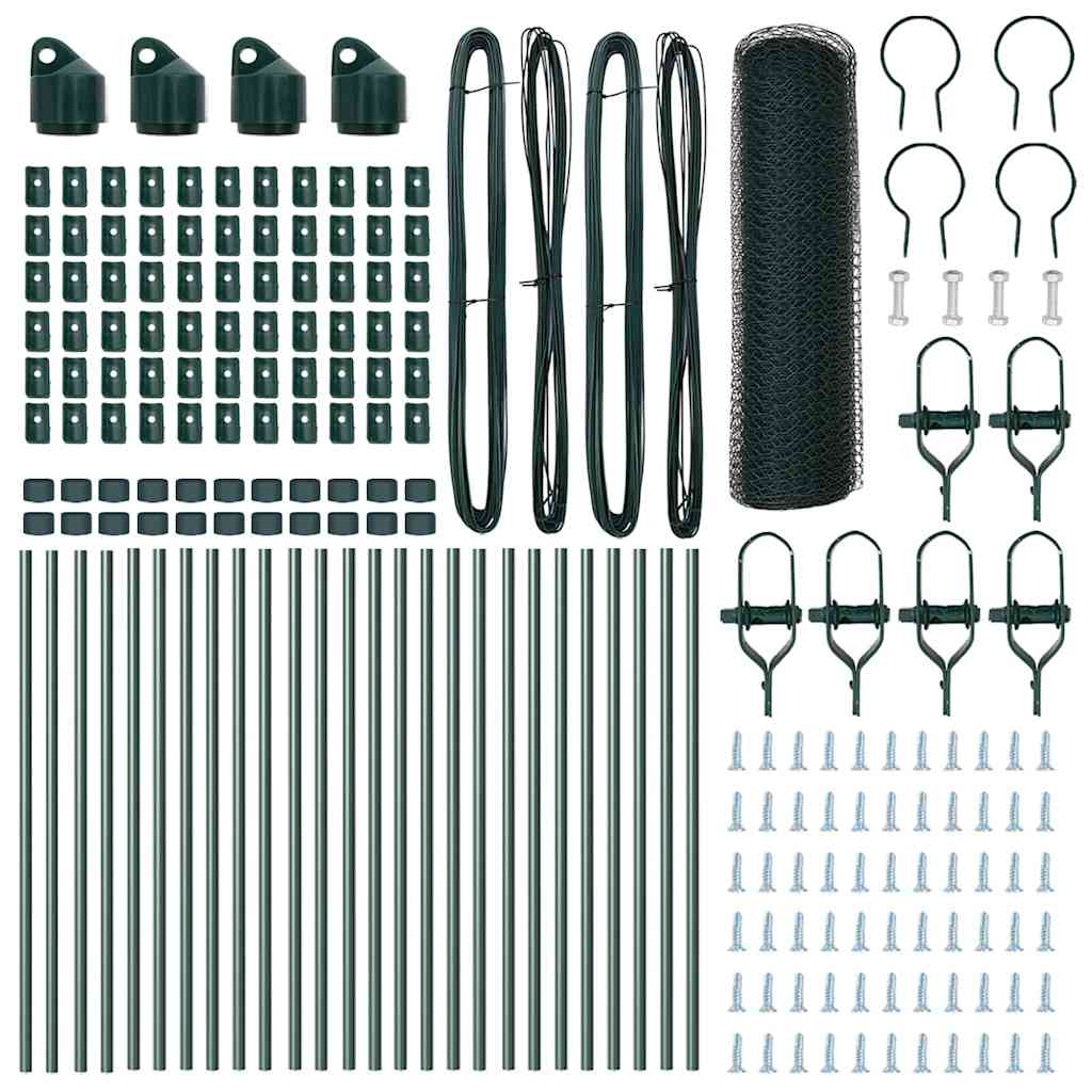 vidaXL Φράκτης Έξιγωνο Πράσινο 0.8x50 μ Ατσάλι