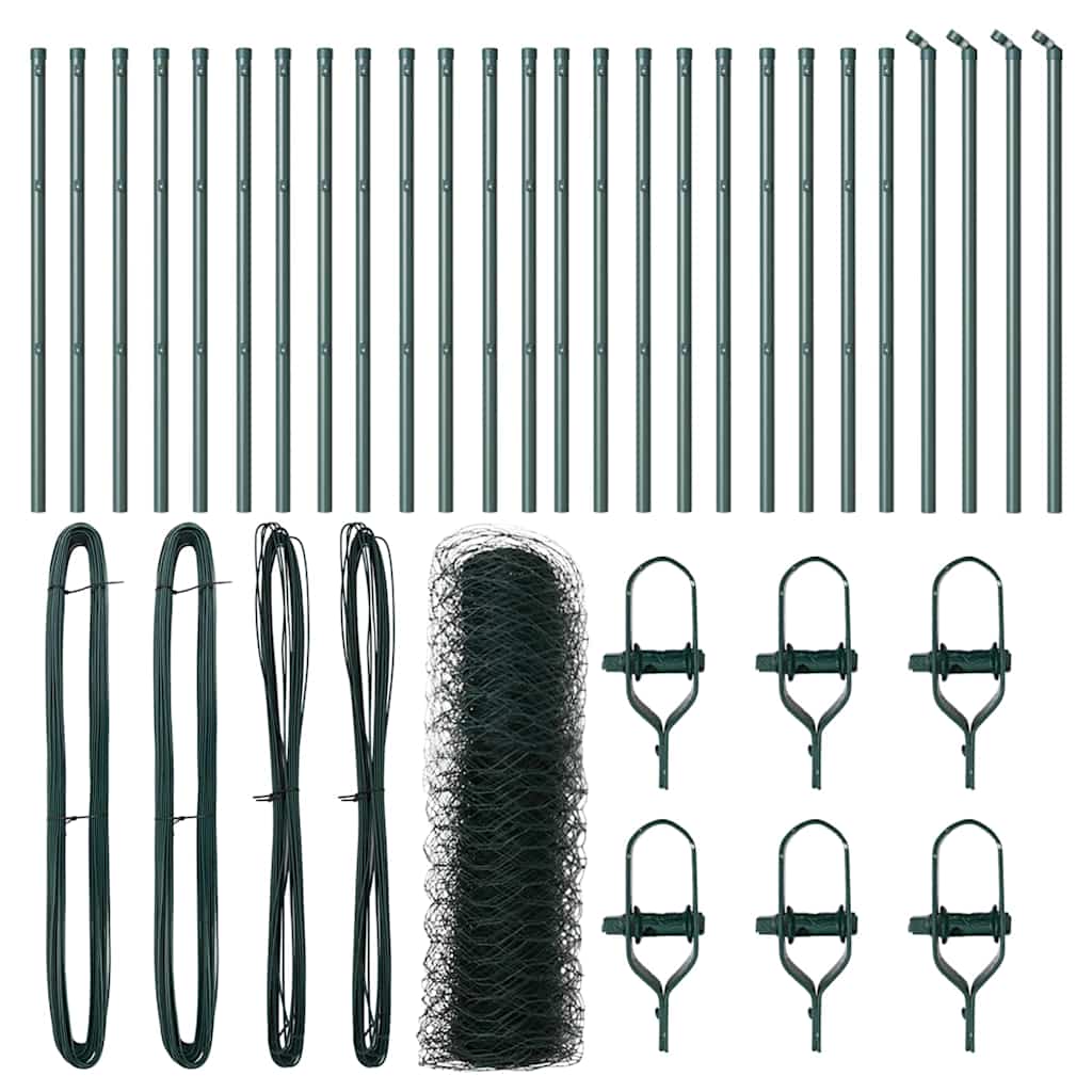 vidaXL Εξαγωνική Περίφραξη Πράσινη 0,8x50 μ Μέταλλο