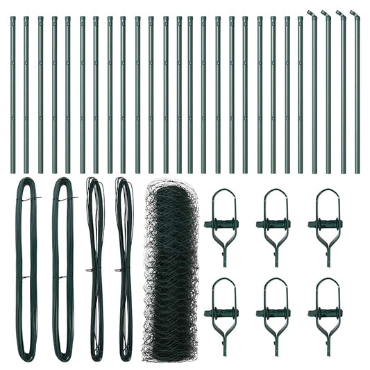 vidaXL Εξαγωνική Περίφραξη Πράσινη 0,8x50 μ Μέταλλο