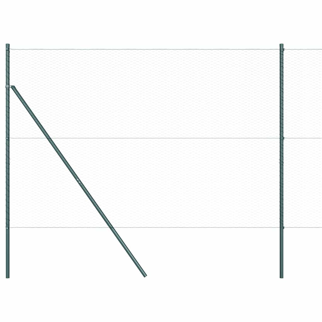 vidaXL Φράχτης με Στήλες. Πράσινο 1.5 x 50 m Ατσάλι με επικάλυψη PVC