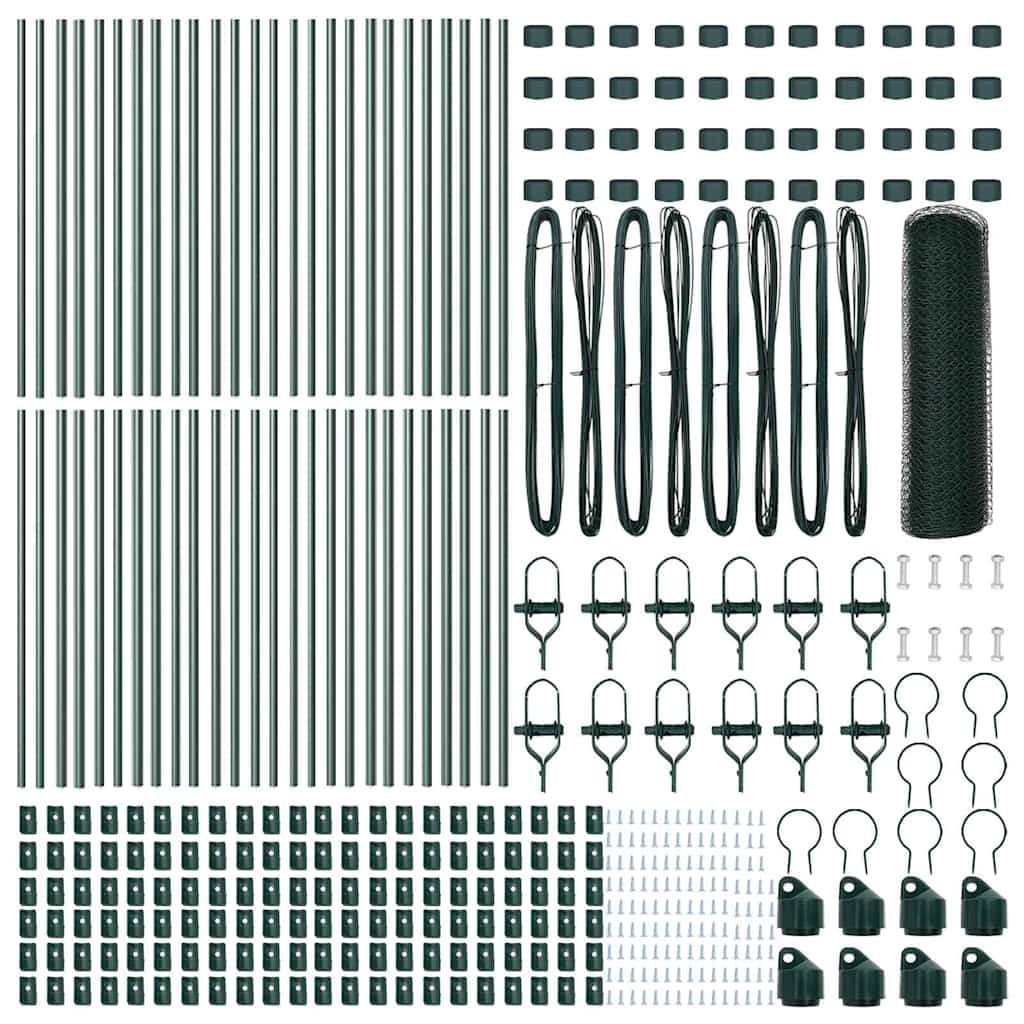 vidaXL Φράχτης με Στήλες. Πράσινο 0.8 x 100 μ Ατσάλι με επικάλυψη PVC