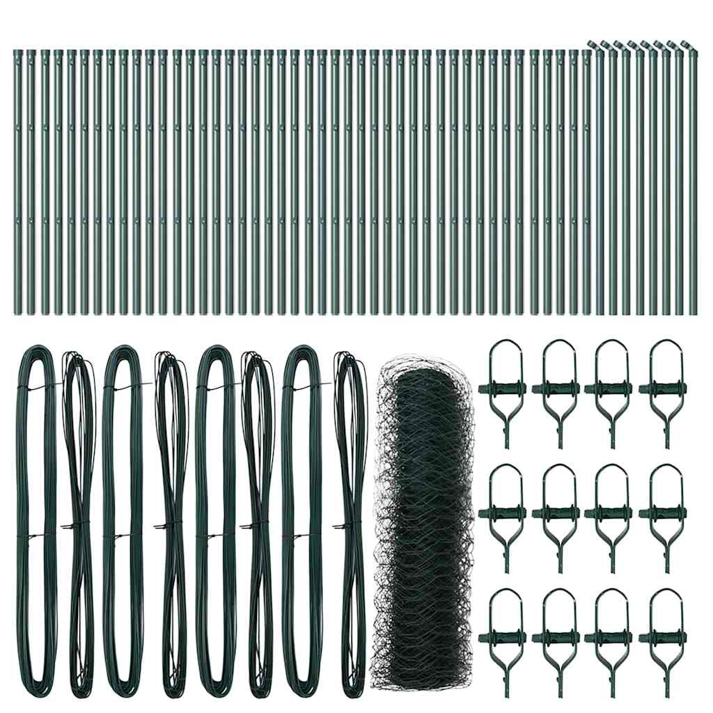 vidaXL Φράχτης με Στήλες. Πράσινο 0.8 x 100 μ Ατσάλι με επικάλυψη PVC
