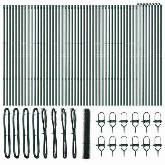 vidaXL Εξάγωνος Φράχτης Πράσινος 1,4x100 μ Χάλυβας