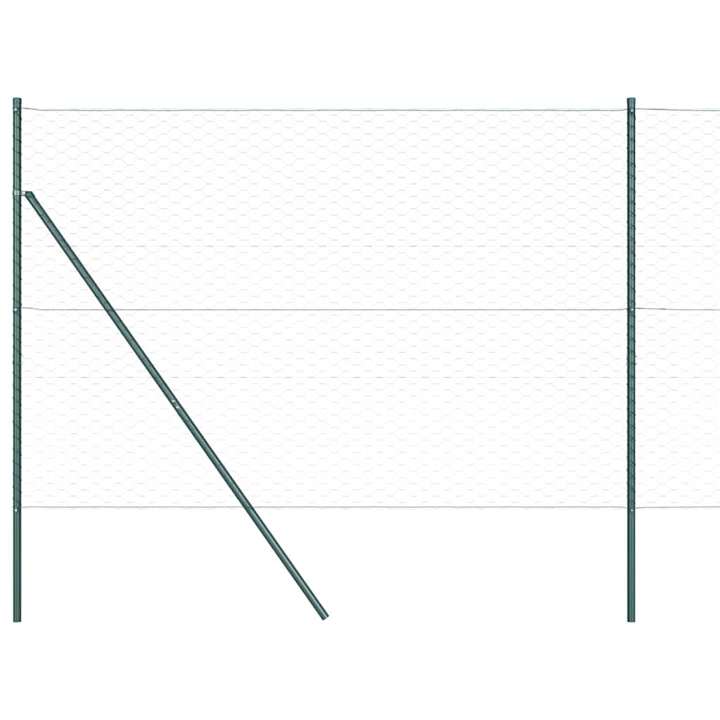 vidaXL Hexagon Fence Πράσινη 1.5x100 μ Χάλυβας