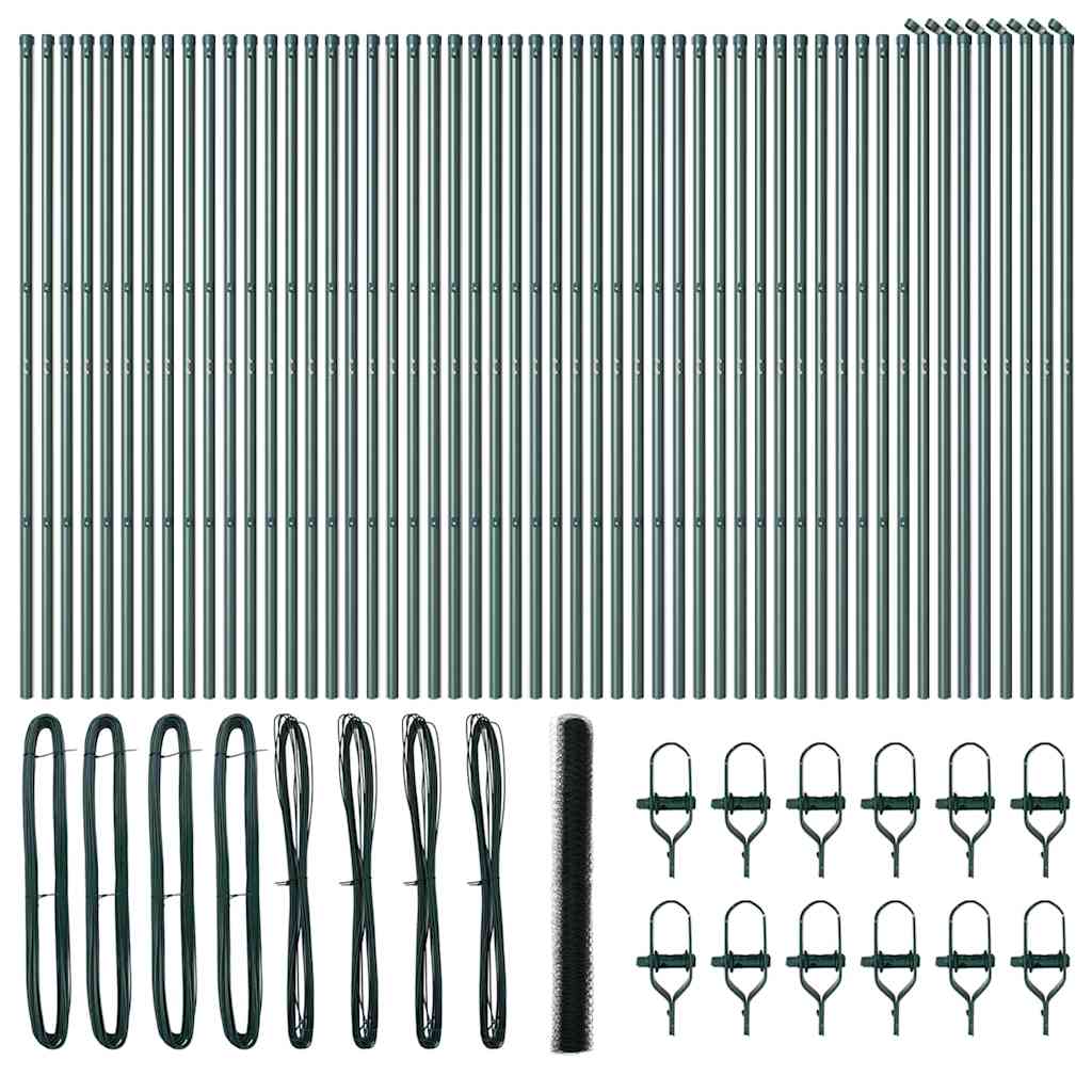 vidaXL Κυκλική Περίφραξη Πράσινη 1.6x100 μ Χάλυβας