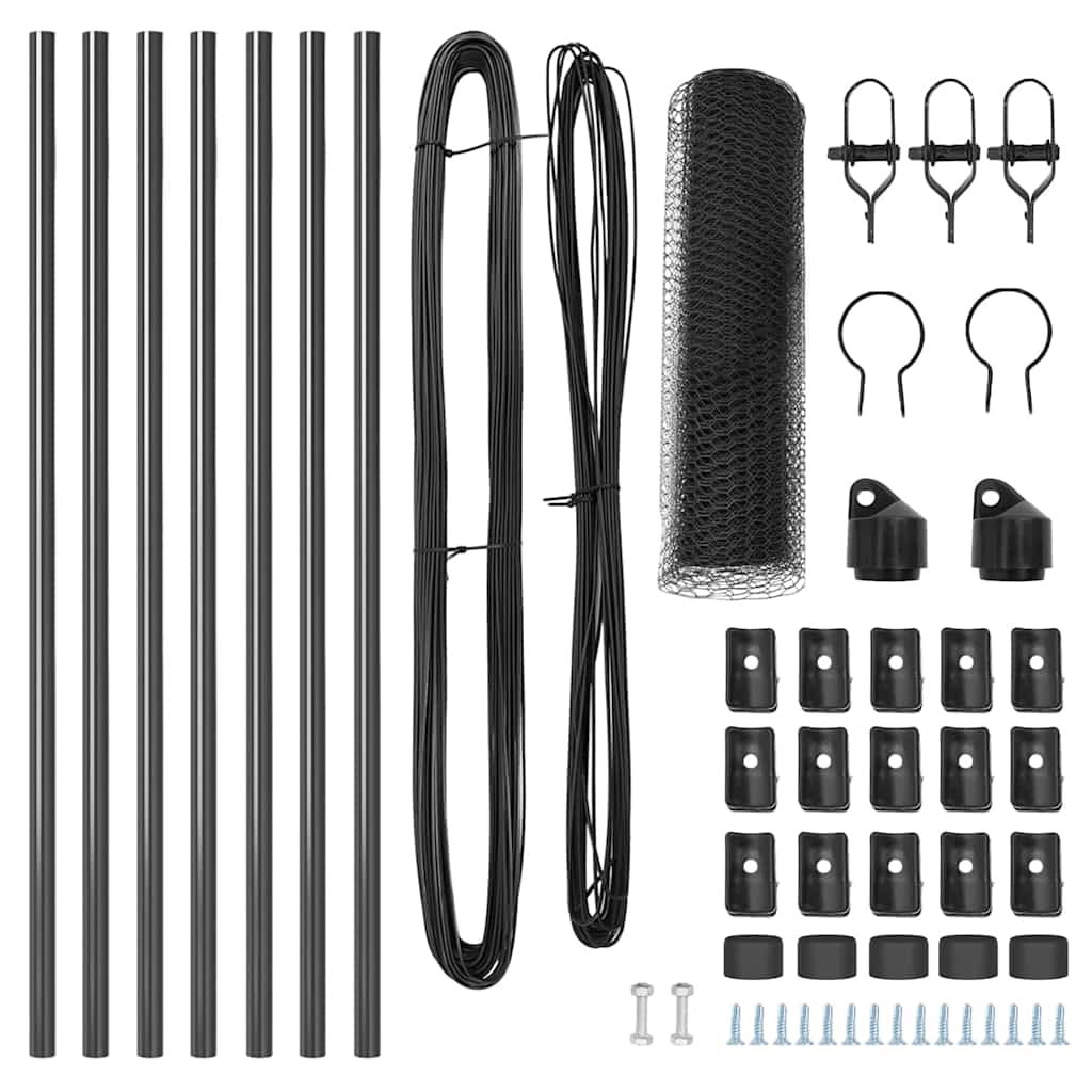 vidaXL Φράκτης Έξιγωνος Γκρι 0.5x10 m Σχοινί