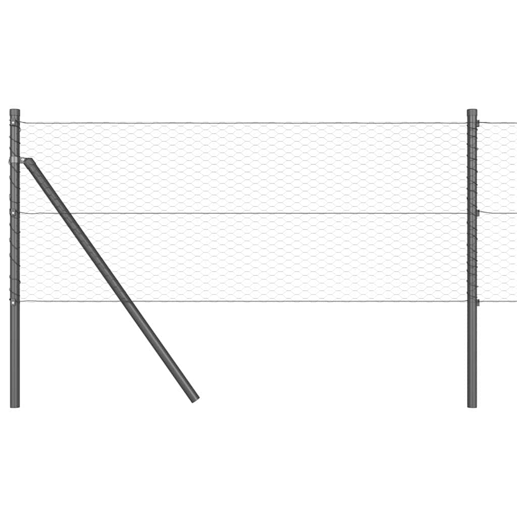 vidaXL Φράχτης με Στήλες. Γκρι 0.6 x 10 μ Ατσάλι με επικάλυψη PVC
