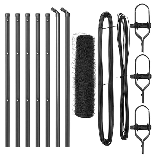 Φράκτης Εξαγωνικός vidaXL Γκρι 0.6x10 μ Ατσάλι