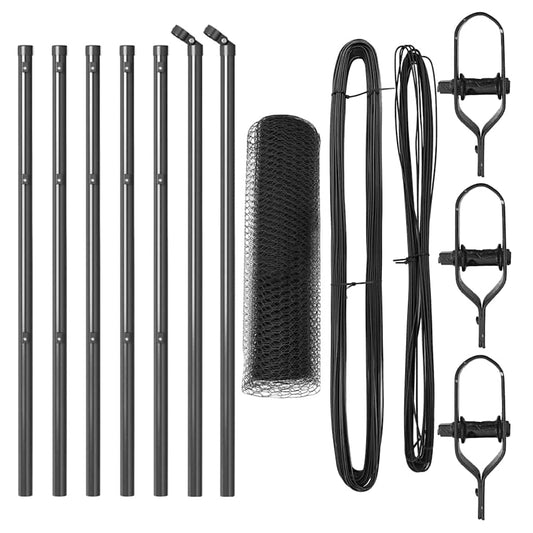 vidaXL Γκρι Εξάγωνη Περίφραξη 0.8x10 μ Ατσάλι