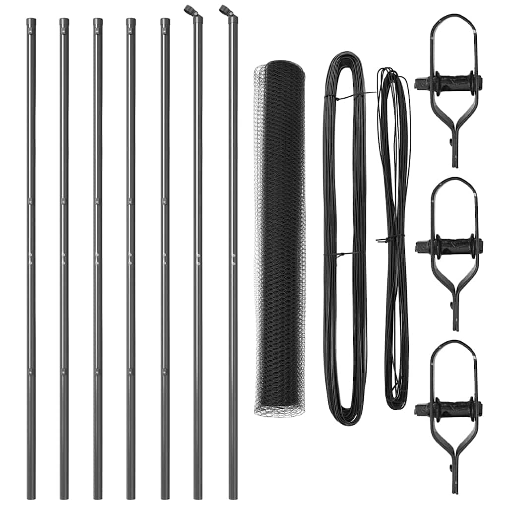 vidaXL Hexagon Fence Γκρι 1x10 μ Χάλυβας