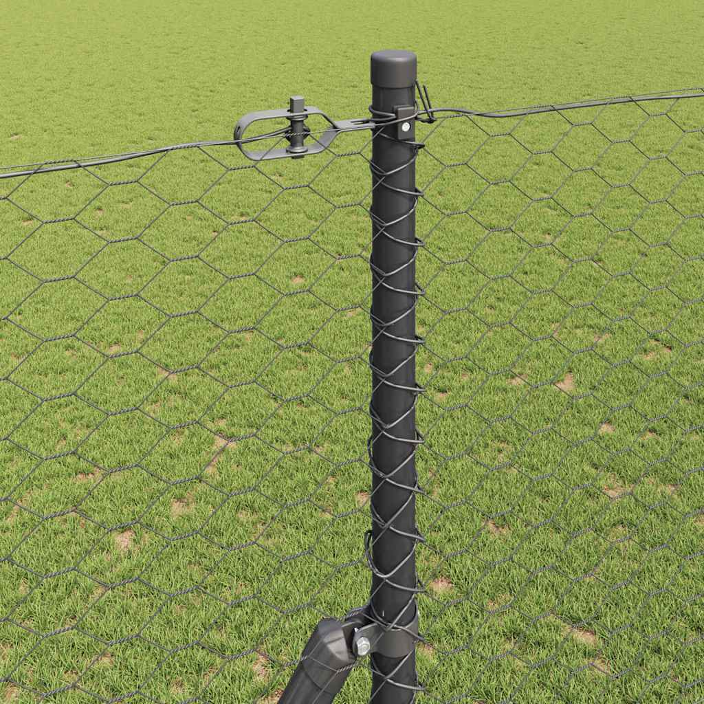 vidaXL Εξαγωνικός Φράκτης Γκρι 1.5x10 μ Χάλυβα