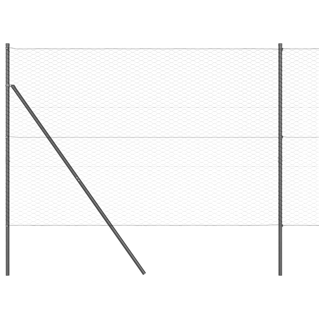 Φράχτης Hexagon vidaXL Γκρι 1.6x10 μ Ατσάλι