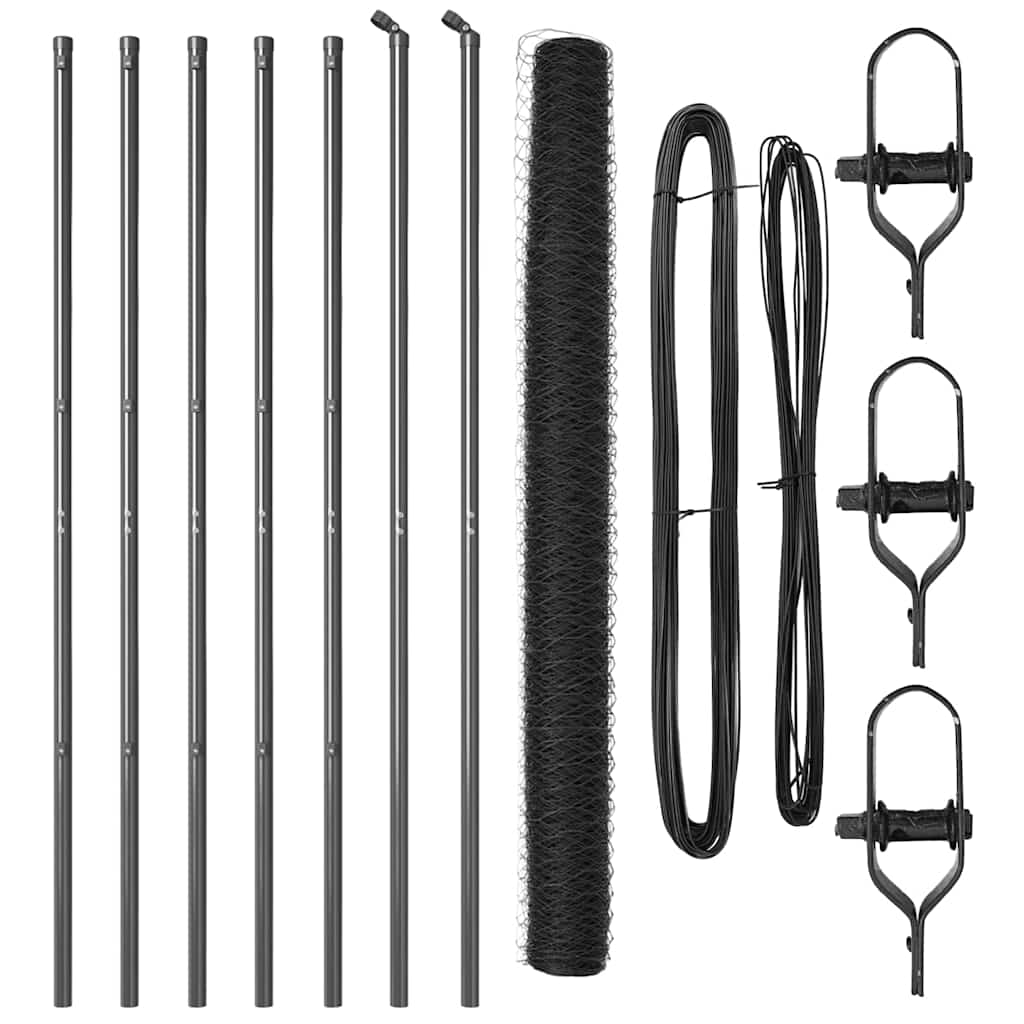 Φράχτης Hexagon vidaXL Γκρι 1.6x10 μ Ατσάλι