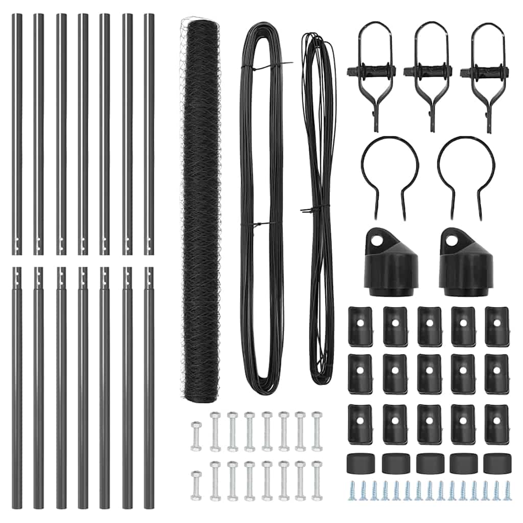 Φράχτης Hexagon vidaXL Γκρι 1.6x10 μ Ατσάλι