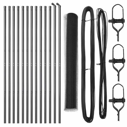 vidaXL Σετ Φράκτη Σετ 2 τεμ Γκρι Ατσάλι 25 x 1.2 μ μέγεθος πλέγματος