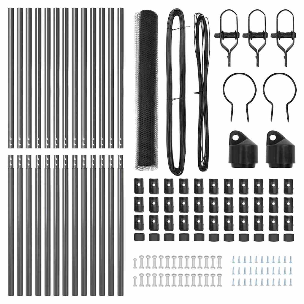 vidaXL Εξάγωνος Φράχτης Γκρι 1.4x25 μ Ατσάλι